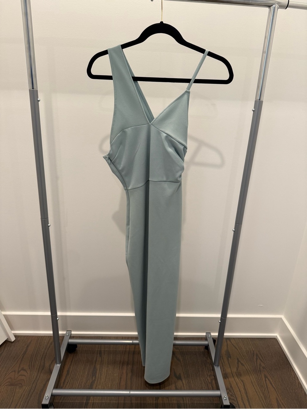 Abercrombie & Fitch Light Blue Asymmetrical Bodycon Midi Dress Size XS - Picture 5 of 12